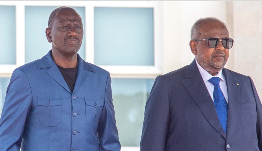 President William Ruto and his Djibouti counterpart Ismaïl Omar Guelleh.